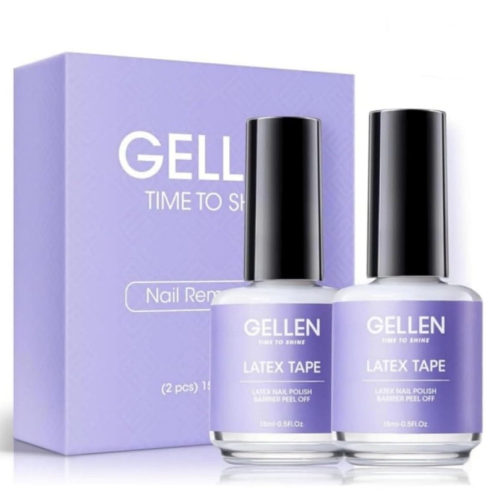 Gellen Liquid Latex Tape 2 Pcs Nail Polish Barrier Peel Off Skin Protector 15ml